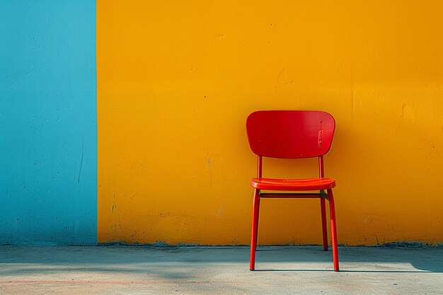 Foto una sedia moderna isolata su uno sfondo pieno di colori