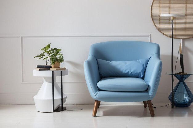 A modern chair with a pillow in the living room bedroom kitchen interior Created with AI