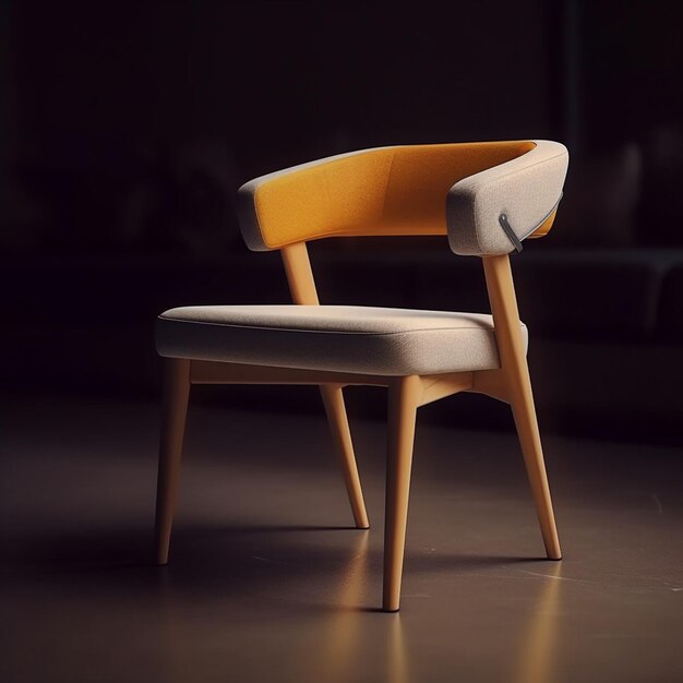 Современный стул с тенью на изолированном фоне