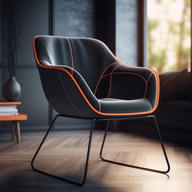 Modern chair with shadow on isolate background