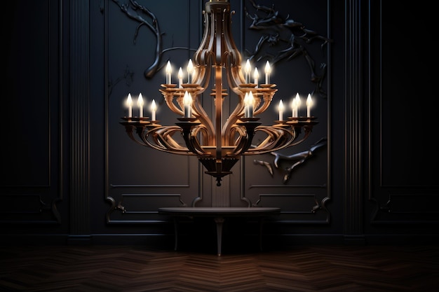 Photo a modern chandelier is depicted in a rendering with a background that is isolated