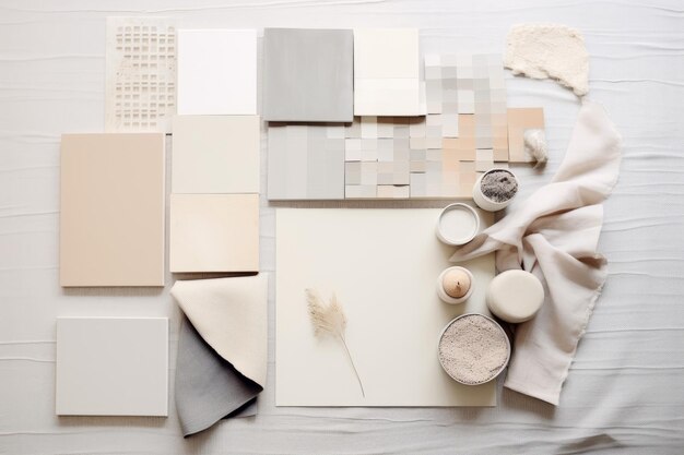 Premium AI Image  Modern Chic Transforming Spaces with Textile Paint and Cement Tiles Step into 