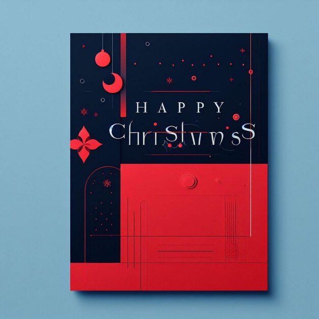 Photo modern christmas card decoration blue christmas card red christmas card happy christmas card