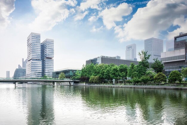 Photo modern city business buildings china