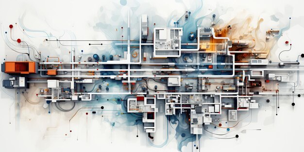 Modern city map layout with street plan