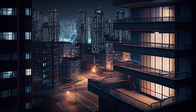 Modern city At night