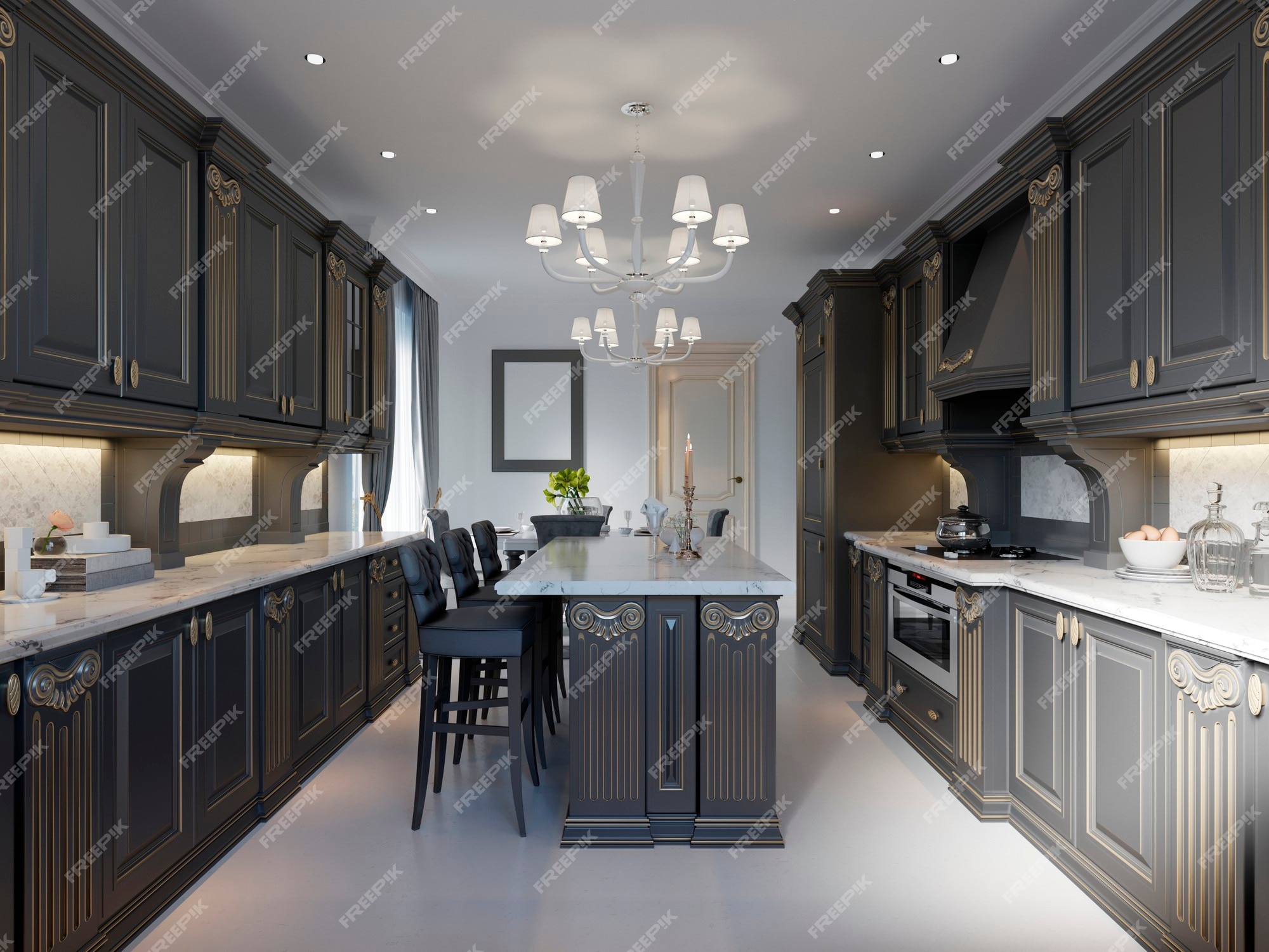 Black and silver kitchen designs 