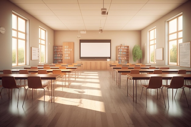 Modern classroom interior Generative AI