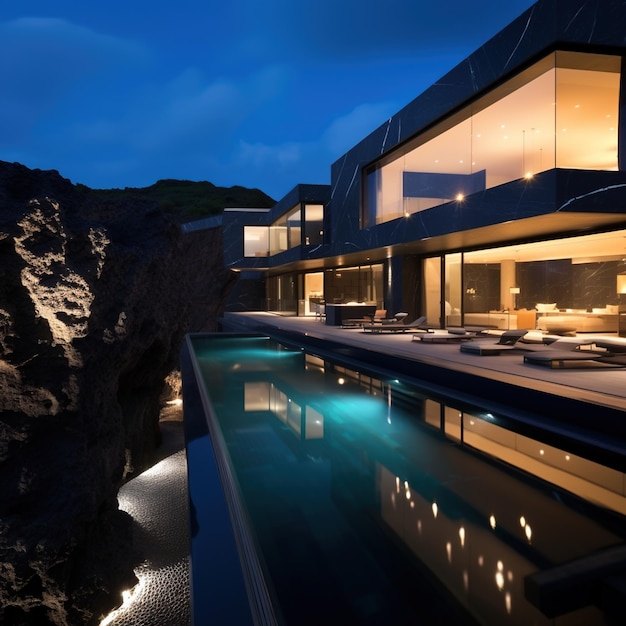 Modern cliffside villa with infinity pool and stunning ocean views