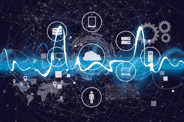 Modern cloud analytic illustration on background