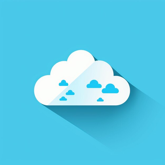 Photo modern cloud computing flat icon on blue background