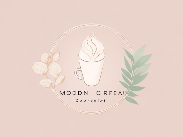 Photo modern coffee logo with light pastel colors