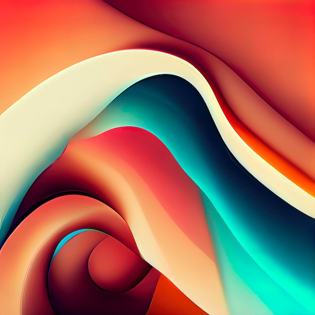 Modern colorful Abstract Wallpaper Reflective 3D Render