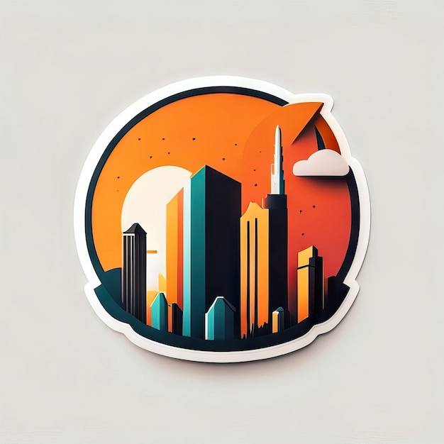 Modern and colorful city logo