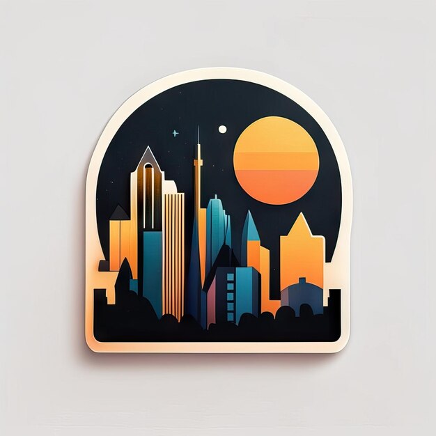 Modern and colorful city logo