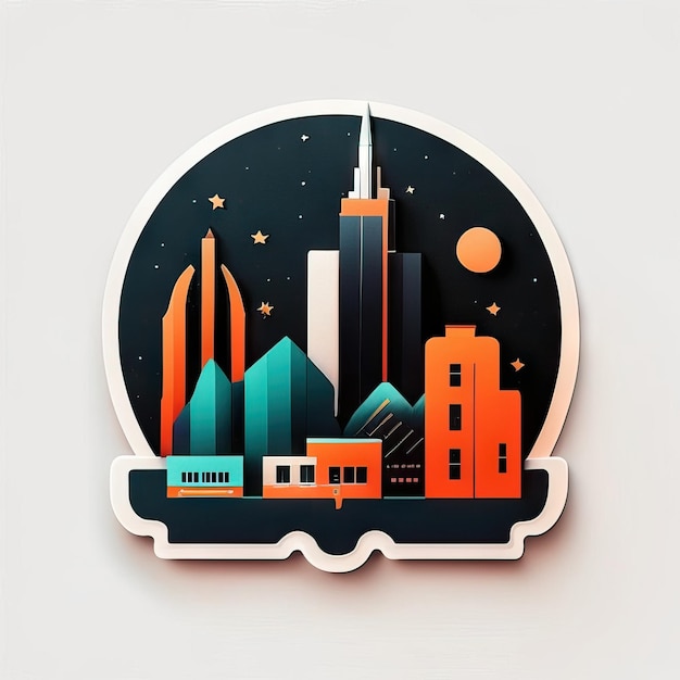 Modern and colorful city logo