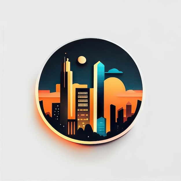 Modern and colorful city logo