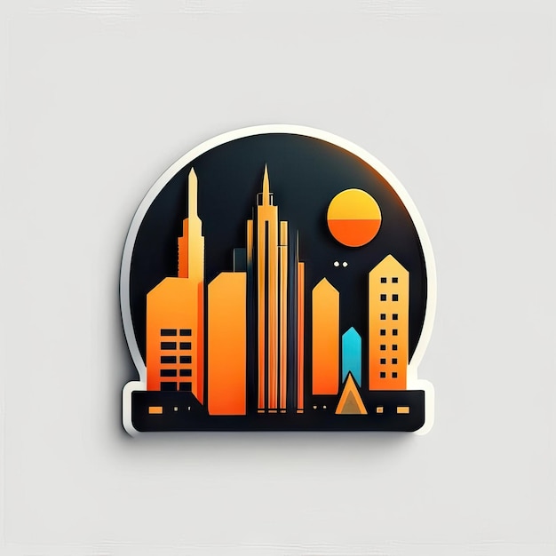 Современный и красочный логотип города