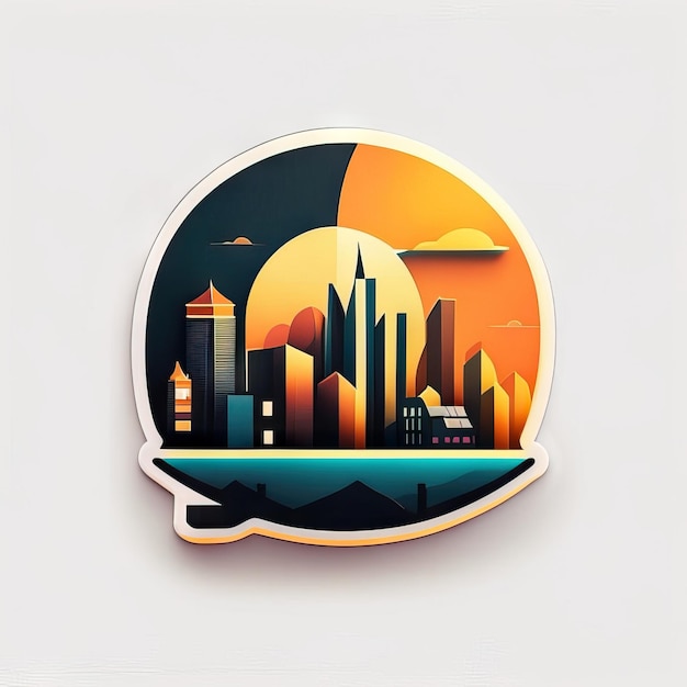 Modern and colorful city logo