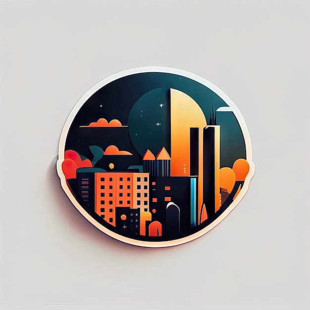 Modern and colorful city logo