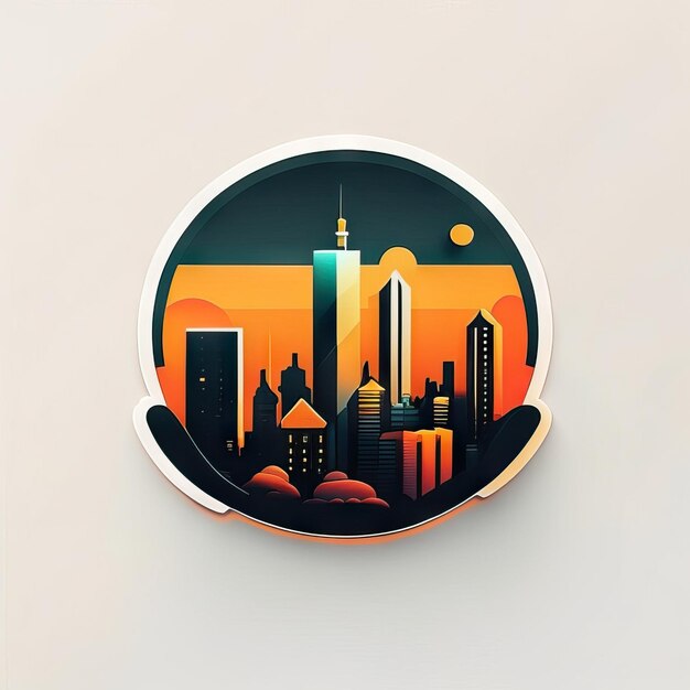 Photo modern and colorful city logo