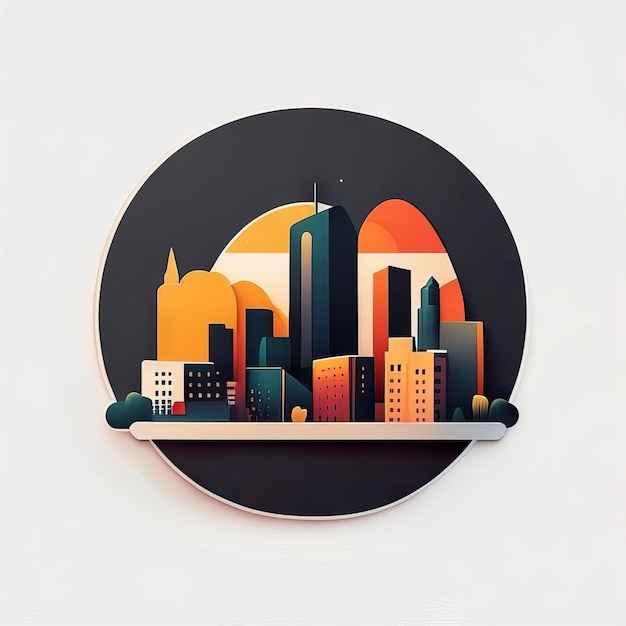 Modern and colorful city logo