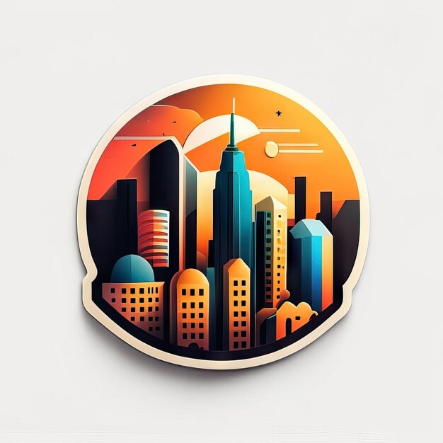 Modern and colorful city logo