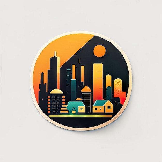 Photo modern and colorful city logo