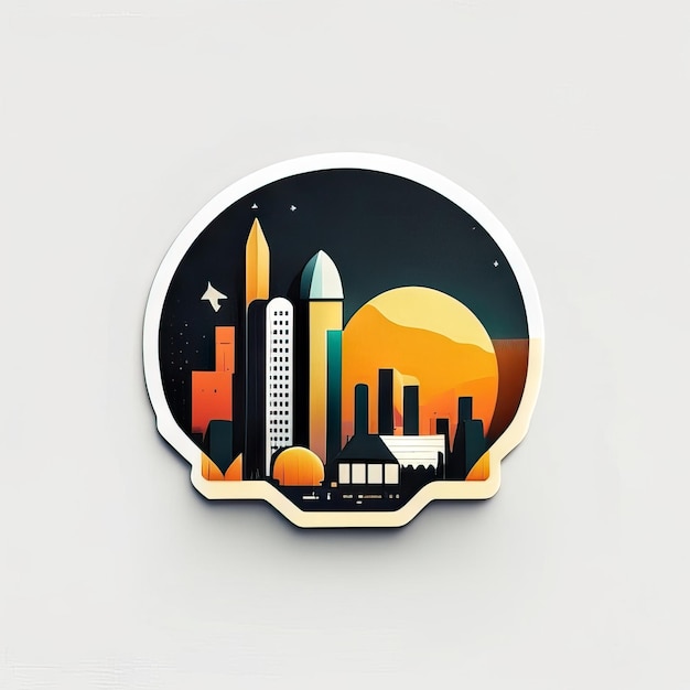 Foto logo della città moderna e colorata