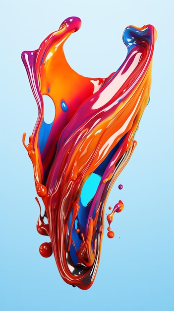 Modern colorful flow poster Wave Liquid shape in color Art design Rainbow wave Colorful paint