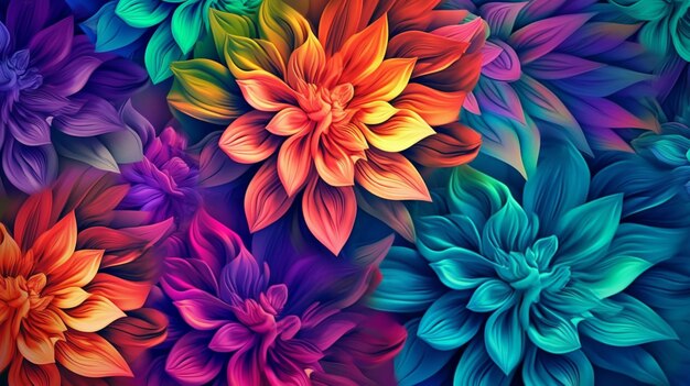 Modern colorful flower illustration Generative AI