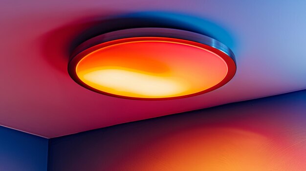 Modern colorful LED ceiling light in a contemporary interior