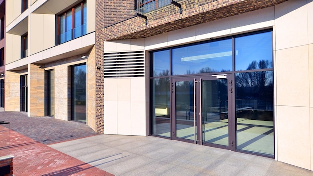 modern commercial building entrance