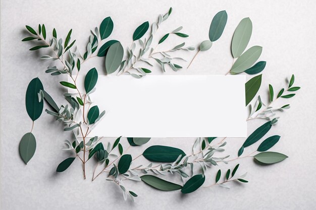 Photo modern composition of eucalyptus pattern made of eucalyptus branches and leaves on white background