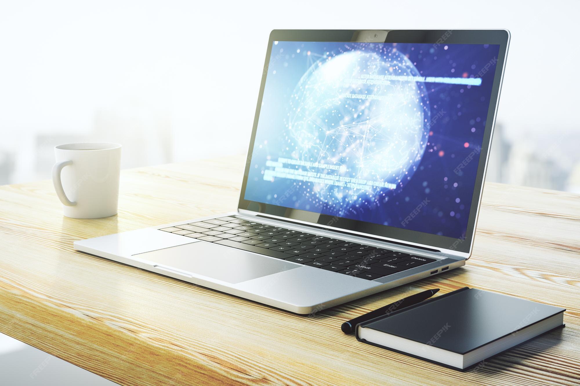 Premium Photo | Modern computer display with abstract programming ...