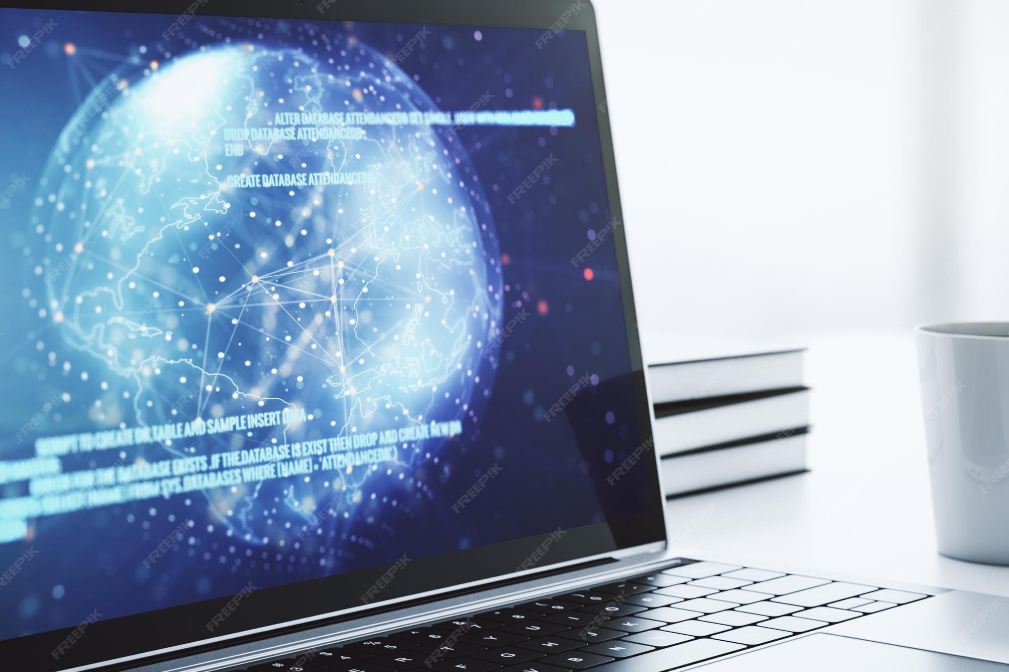 Premium Photo | Modern computer display with abstract programming ...