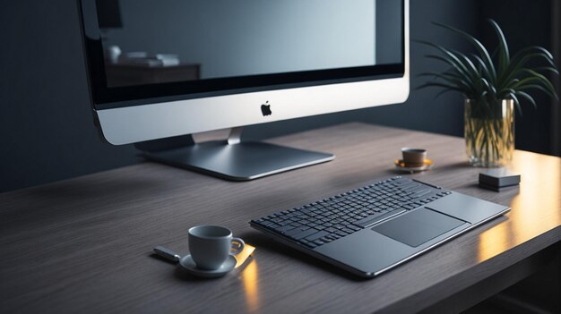 Modern computer on elegant table