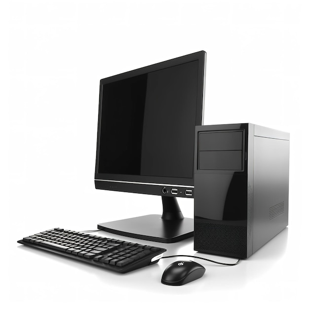 Photo modern computer isolated on white background generate ai