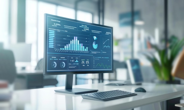 Modern computer screen showcasing business analytics