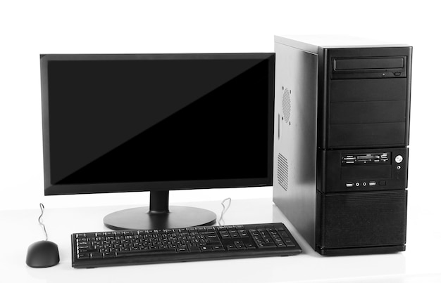 Modern computer set isolated on white