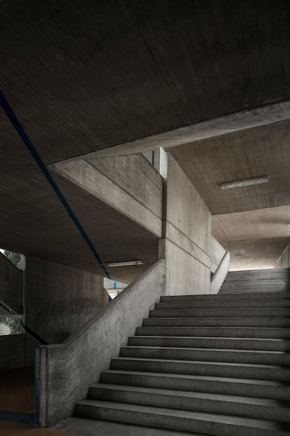 Modern concrete architecture cement building brutalist  stairs of an institution or school