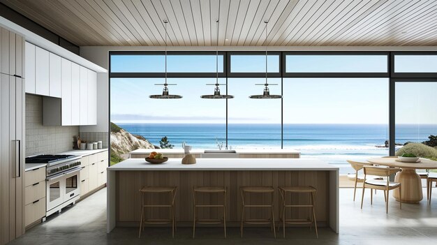 Modern Contemporary kitchen room interior Generative Ai