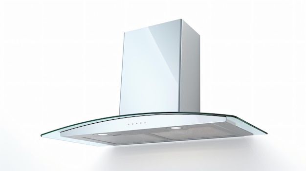 Modern cooker hood on white background