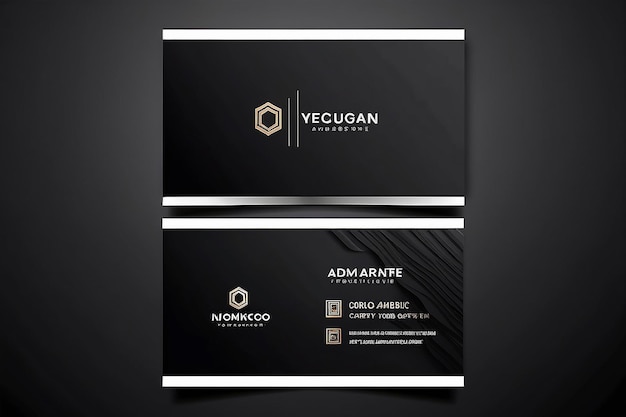 Modern corporate business card template with black background stylish card design Simple business card