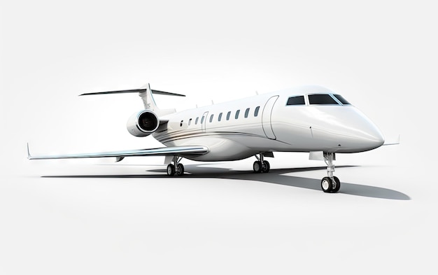 Modern corporate business jet isolated on white background Ai generative