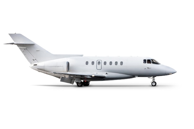 Modern corporate business jet isolated on white background