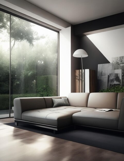 modern couch in modern house