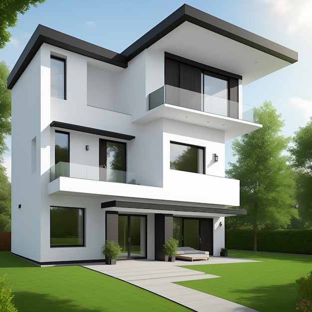 Photo modern country house architectural design