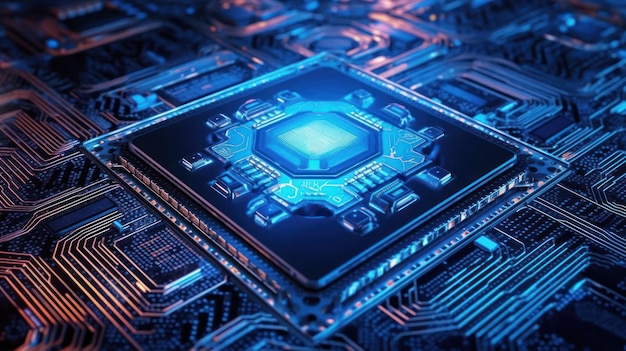 Modern CPU circuit board AI technology