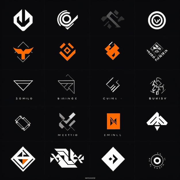 モダン・クリエイティブ・アブストラクト・ロゴ・コレクション (Logo can be used for icon, brand identity, finance, social symbol, draw line, monogram, inspiration, digital and elements) ロゴはアイコン・ブランド・アイデンティティファイナンスソーシャル・シンボルドロー・ラインモノグラムインスピレーションデジタルエレメントなどに